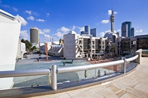 Tel Aviv Prints: View towards the Central Library and buildings of Azrieli Center