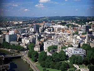 Bristol Prints: View over centre of city, Bristol, England, Unnited Kingdom, Europe