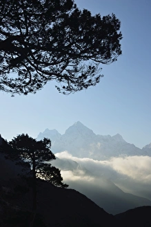 Solukhumbu District Prints: View of Chamunaparo Danda mountain range from Thame