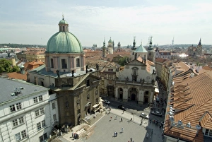 Stare Mesto Prints: View from Charles Bridge looking over Stare Mesto, Prague, UNESCO World Heritage Site
