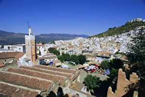 Rif Region Prints: View over Chefchaouen (Chaouen) (Chechaouen)