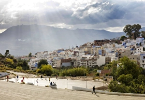 Typically Moroccan Prints: View over Chefchaouen (Chaouen) (The Blue City), Morocco, North Africa, Africa