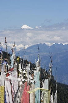 View from Cheli La Pass of Bhutans most sacred mountain, Mount Jhomolhari