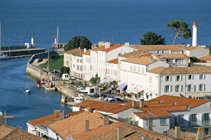 Ile De Re Prints: View from church clock tower of Commune de Saint Martin, Ile de Re, Charente Maritime