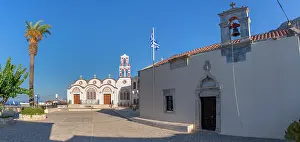 Cobblestones Prints: View of the Church of the Metamorphosis of the Savior in Piskopiano village in Crete