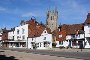 Quaint Prints: View of church and Woolpack Hotel