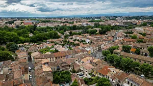 Occitania Prints: View from the citadel over Carcassonne, Aude, Occitania, France, Europe