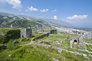 Balkan Prints: View over the citadel of Gjirokaster, UNESCO World Heritage Site, Albania, Europe
