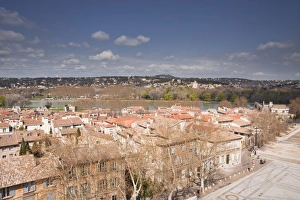 Avignon Prints: The view over the city of Avignon towards Villeneuve-les-Avignon