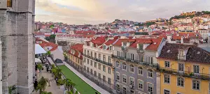 Rich Prints: View of city from Carmo Archaeological Museum at sunset, Lisbon, Portugal, Europe
