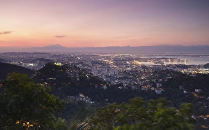 City Centre Prints: View over city centre at dusk, Rio de Janeiro, Brazil, South America