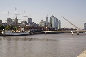 View towards city centre from Puerto Madero, Buenos Aires, Argentina, South America