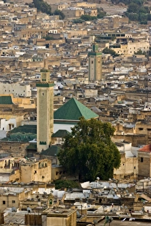 Surrounding Prints: View of city from the hills surrounding, Fez, Morocco, North Africa, Africa