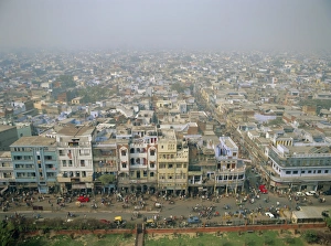 Haze Prints: View of city from Jama Masjid across Old Delhi