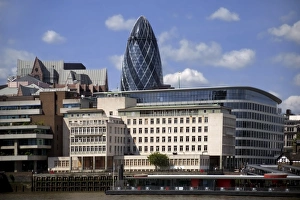 Gherkin Prints: View of the City of London, London, England, United Kingdom, Europe
