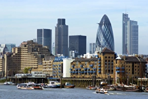 Gherkin Prints: A view of the City of London looking northwest across the Thames, with Spitalfields Tower