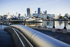 Pipe Prints: View of City from More London Place, London, England, United Kingdom, Europe