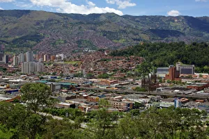 Colombia Prints: View over the city of Medellin, Colombia, South America