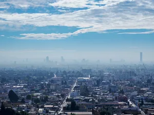 Spaces Prints: View towards the city of Puebla, Cholula, Puebla State, Mexico