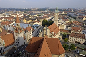 Munchen Prints: View of the city from the tower of Peterskirche (St