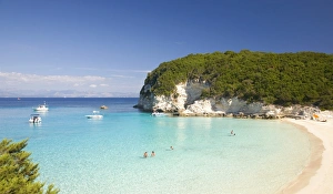 Wooded Prints: View across the clear turquoise waters of Vrika Bay