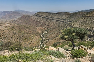 Geological Feature Prints: View over cliffs leading to the Danakil depression, Ethiopia, Africa