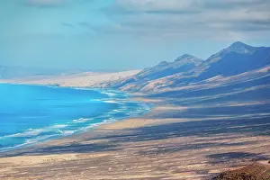 Canary Prints: View from the cliffs overlooking Cofete beach and the ocean in Fuerteventura