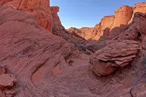 Glen Canyon Prints: View from below the cliffs of the spur canyon just north of the main overlook of Horseshoe Bend