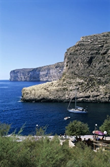 Gozo Prints: View along cliffs, Xlendi, Gozo, Malta, Mediterranean, Europe
