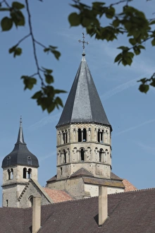 Images Dated 25th April 2010: View of Clocher de l Eau Benite and smaller clock tower, Cluny Abbey