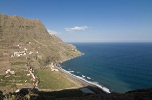 La Gomera Prints: View over the coast at Hermigua, La Gomera, Canary Islands, Spain, Atlantic, Europe
