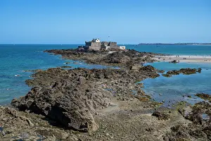 Brittany Prints: View of coastal rocks