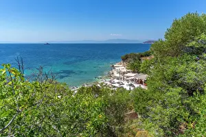 Thassos Town Prints: View of coastline near Church of the Holy Apostles in Thassos Town
