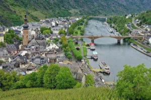 Moselle River Prints: View over Cochem and the Moselle River, Cochem, Rhineland Palatinate, Germany, Europe
