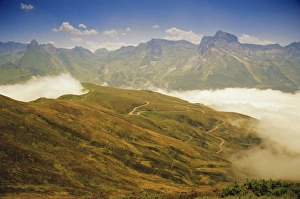 Twisting Prints: View from Col d Aubisque, Pyrenees-Atlantique, Pyrenees, Aquitaine, France, Europe