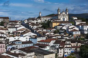 Colonialism Prints: View over the colonial town of Ouro Preto