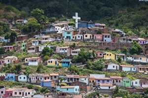 Bahia Prints: View over colourful houses in Cachoeira, Bahia, Brazil, South America