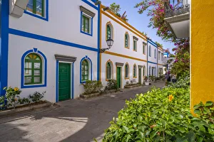 Doorway Prints: View of colourful houses in back street of the old town
