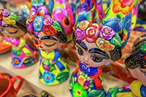 Still Life Prints: View of colourful pottery souvenirs