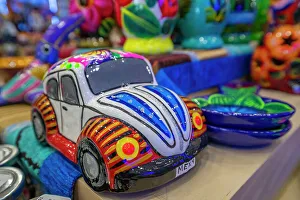 Still Life Prints: View of colourful pottery souvenirs