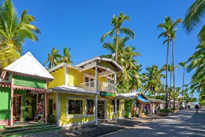 Punta Cana Prints: View of colourful shops on Bavaro Beach