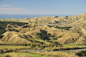 Hilly Prints: View of Craggy Range from Te Mata Peak, Havelock North, Hawkes Bay