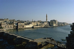 Lebanon Prints: View from Crusader castle, Sidon, Lebanon, Middle East