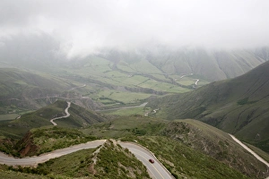 Salta Province Prints: View over the Cuesta del Obispo road between Cachi and Salta