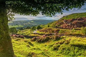 Typically English Gallery: View of Curbar Edge from Baslow Edge, Baslow, Peak District National Park, Derbyshire