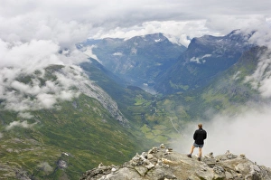 Images Dated 3rd August 2010: View from Dalsnibba mountain viewpoint, near Geiranger, More og Romsdal, Norway, Scandinavia, Europe