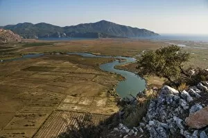 Images Dated 8th September 2010: View over the Dalyan River from the ancient ruins of Kaunos, Dalyan, Mugla Province