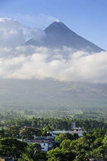 Mount Mayon Prints: View from the Daraga church over volacano Mount Mayon