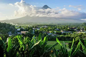 Volcano Prints: View from the Daraga Church to the volcano of Mount Mayon