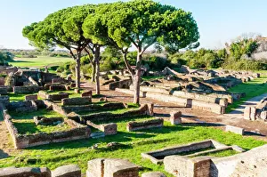 Ancient Rome Prints: View from above of Decumanus (Main road)